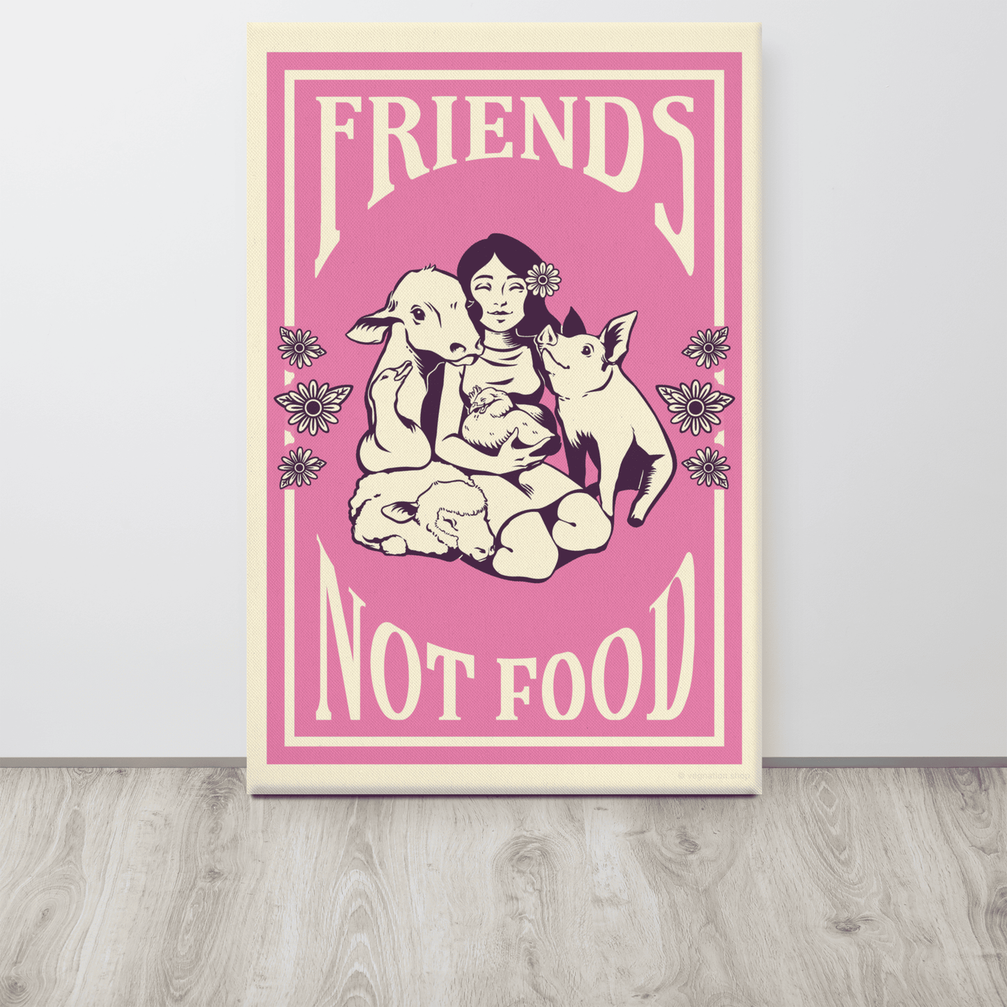 'Friends not Food' Canvas