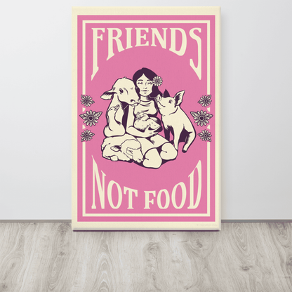 'Friends not Food' Canvas