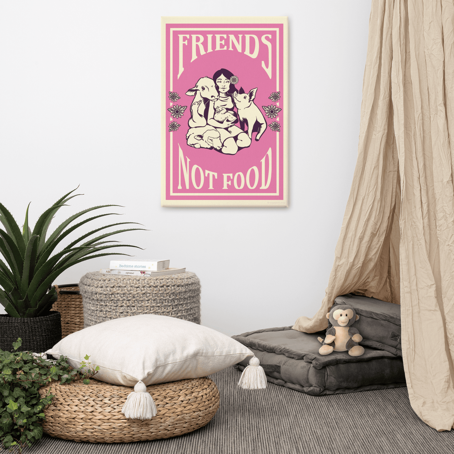 'Friends not Food' Canvas