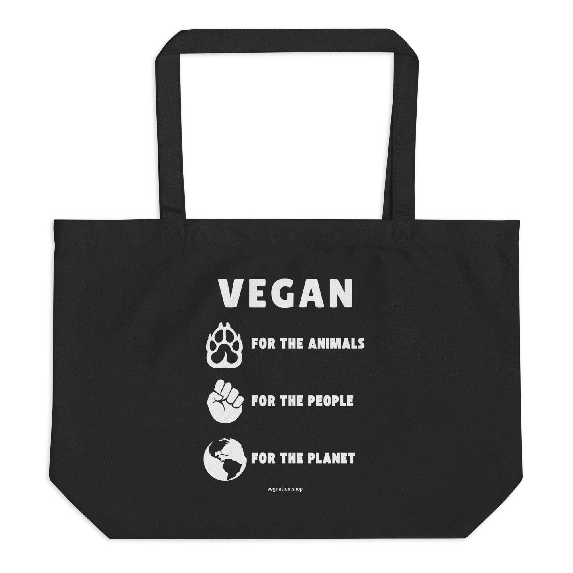 'For the Animals, People, Planet' Large Tote Bag - Veg Nation