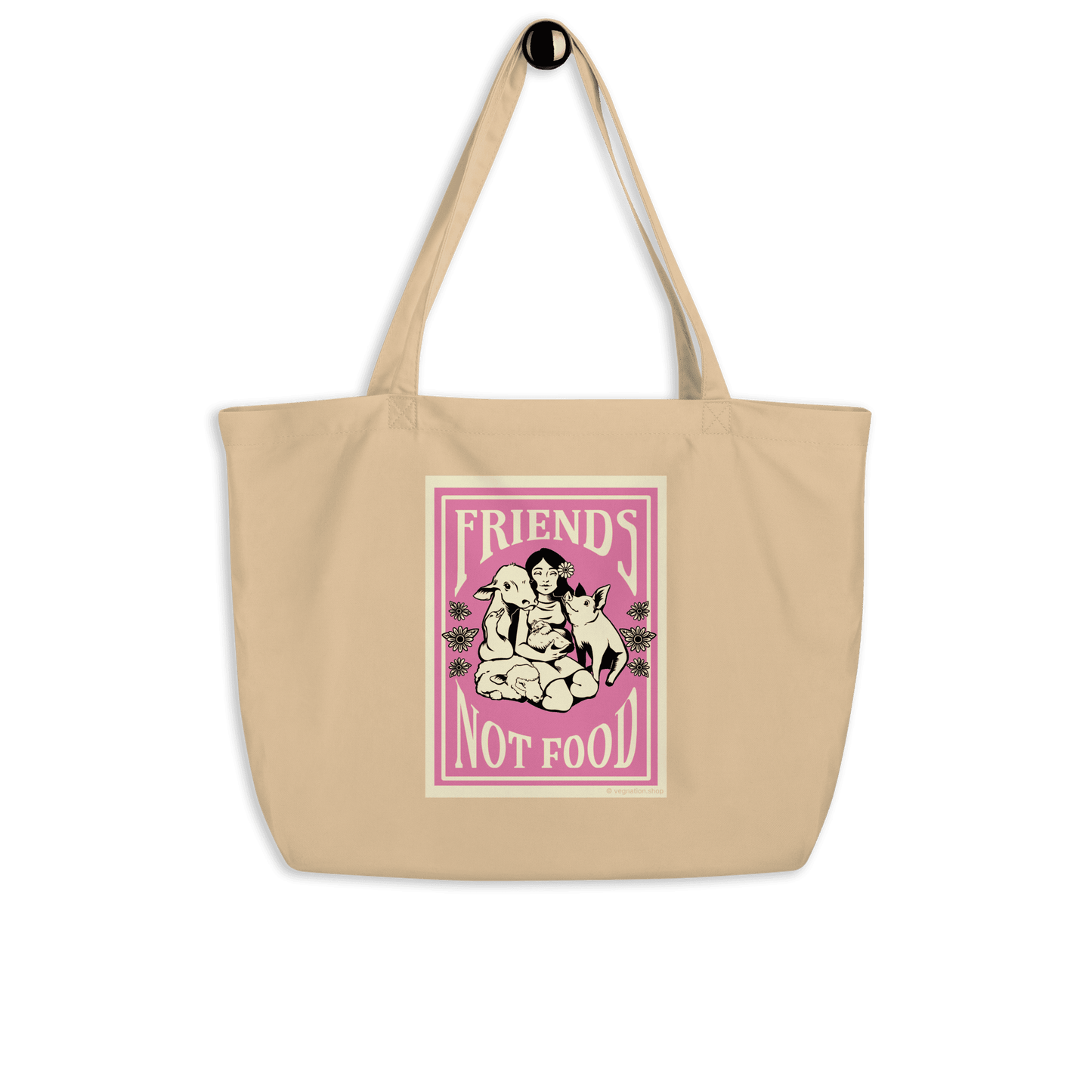'Friends not Food' Large Tote Bag