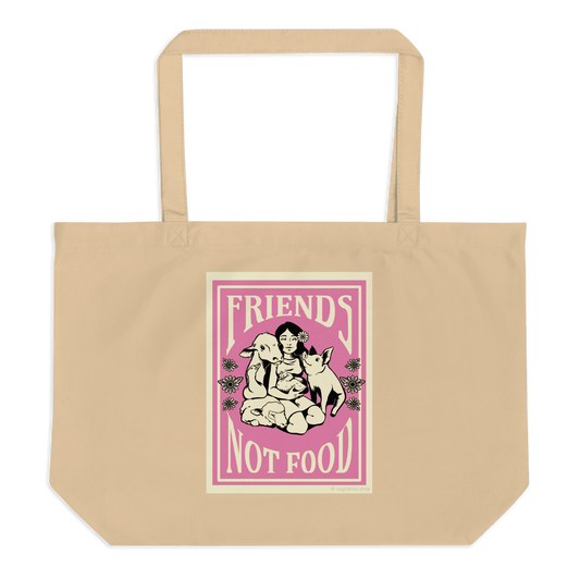 'Friends not Food' Large Tote Bag