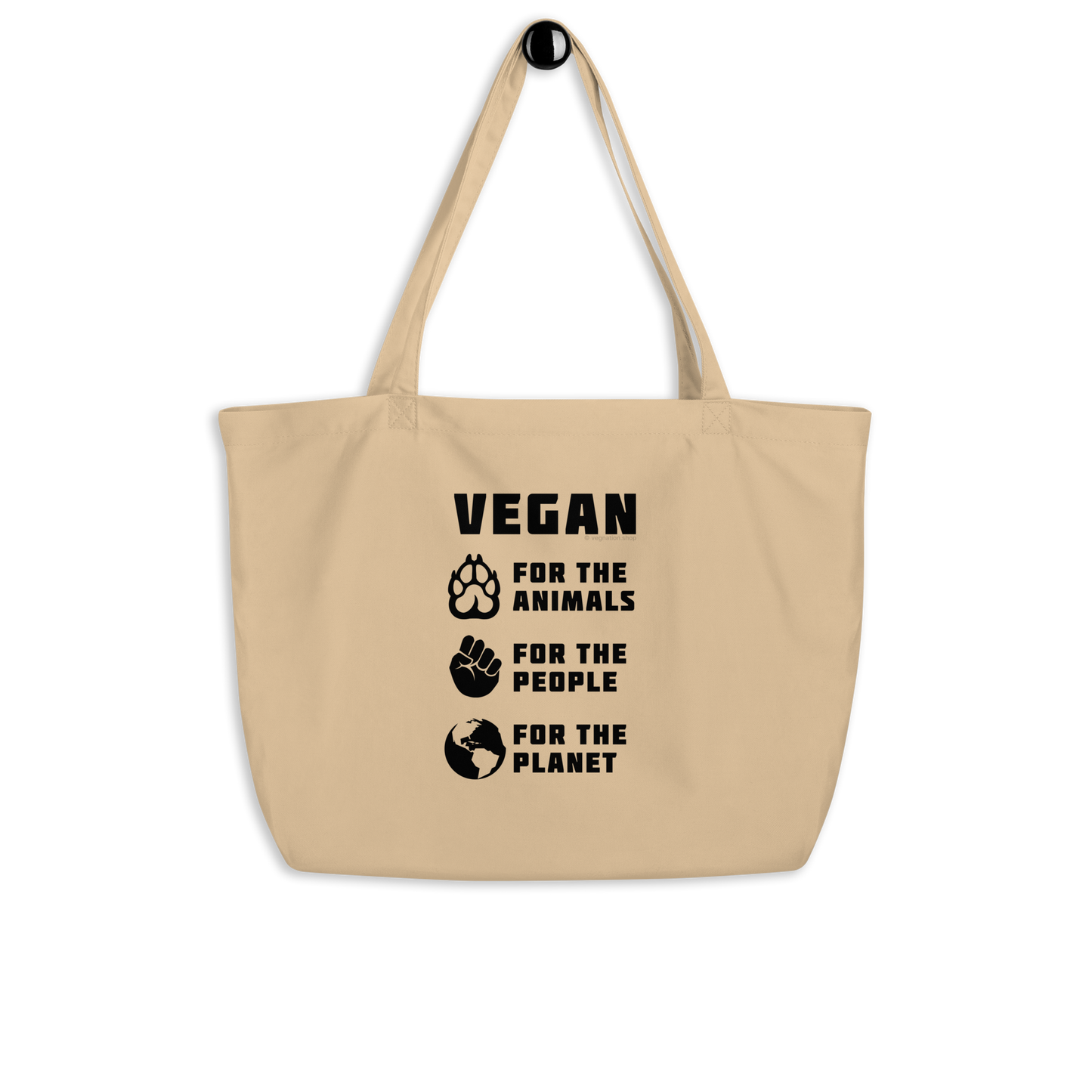 'For the Animals, People, Planet' Large Tote Bag
