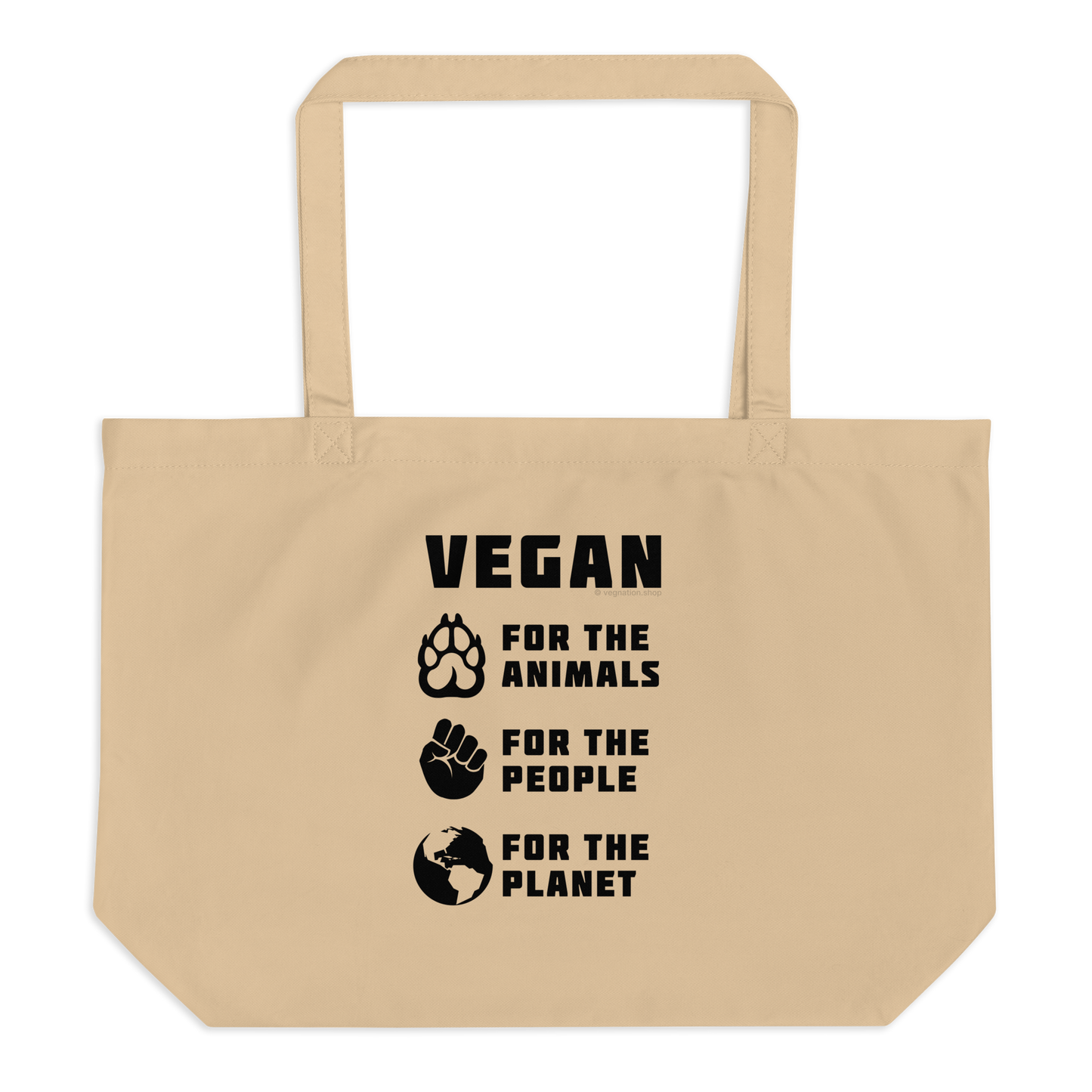 'For the Animals, People, Planet' Large Tote Bag